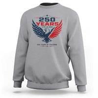 250 Years of Freedom Commemorative Patriotic Eagle Sweatshirt Majestic American Flag Winged Eagle 1776 to 2026 Semiquincentennial