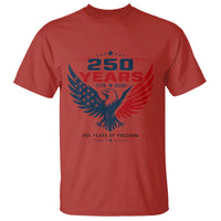 250 Years of Freedom Commemorative Patriotic Eagle T Shirt Majestic American Flag Winged Eagle 1776 to 2026 Semiquincentennial