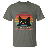 Funny Cat Sarcastic T Shirt I Can Hear You But I'm Not Listening Retro - Wonder Print Shop