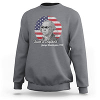 George Washington Sweatshirt Suck it England Funny Patriotic Saying 1776 4th of July US Flag - Wonder Print Shop