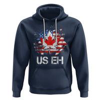 America Canada Hoodie Funny US EH Maple Leaf Canadian American Flag Canada's Day - Wonder Print Shop