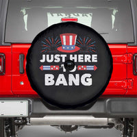 Funny 4th Of July Spare Tire Cover Just Here To Bang Fireworks Patriotic Independence Day - Wonder Print Shop