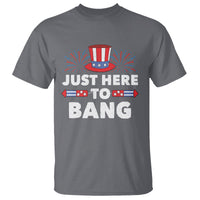 Funny 4th Of July T Shirt Just Here To Bang Fireworks Patriotic Independence Day - Wonder Print Shop