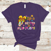 Summer Vibes T Shirt Life Is Better In Flip Flops Hello Summer Vacation Beach Vibes - Wonder Print Shop