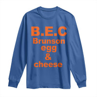 B.E.C. Brunson Egg and Cheese Sandwich Pun Long Sleeve Shirt Funny New York Bodega Breakfast Basketball Fan