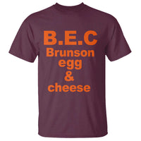 B.E.C. Brunson Egg and Cheese Sandwich Pun T Shirt Funny New York Bodega Breakfast Basketball Fan