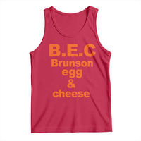 B.E.C. Brunson Egg and Cheese Sandwich Pun Tank Top Funny New York Bodega Breakfast Basketball Fan