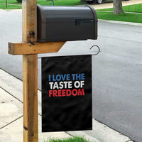 I Love The Taste Of Freedom Matching Couple Garden Flag Funny Patriotic Red White and Blue 4th of July
