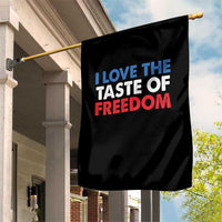 I Love The Taste Of Freedom Matching Couple Garden Flag Funny Patriotic Red White and Blue 4th of July
