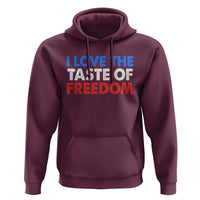 I Love The Taste Of Freedom Matching Couple Hoodie Funny Patriotic Red White and Blue 4th of July