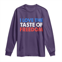 I Love The Taste Of Freedom Matching Couple Long Sleeve Shirt Funny Patriotic Red White and Blue 4th of July