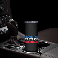 I Love The Taste Of Freedom Matching Couple Skinny Tumbler Funny Patriotic Red White and Blue 4th of July
