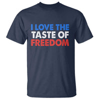 I Love The Taste Of Freedom Matching Couple T Shirt Funny Patriotic Red White and Blue 4th of July