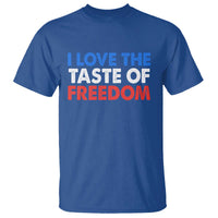 I Love The Taste Of Freedom Matching Couple T Shirt Funny Patriotic Red White and Blue 4th of July