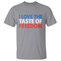 I Love The Taste Of Freedom Matching Couple T Shirt Funny Patriotic Red White and Blue 4th of July