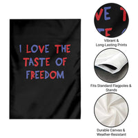 I Love The Taste Of Freedom Americana Matching Couple Garden Flag Funny Patriotic Red White and Blue 4th of July