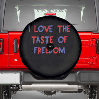 I Love The Taste Of Freedom Americana Matching Couple Spare Tire Cover Funny Patriotic Red White and Blue 4th of July