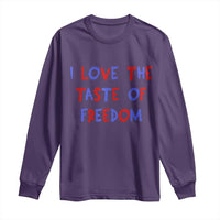 I Love The Taste Of Freedom Americana Matching Couple Long Sleeve Shirt Funny Patriotic Red White and Blue 4th of July