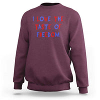 I Love The Taste Of Freedom Americana Matching Couple Sweatshirt Funny Patriotic Red White and Blue 4th of July