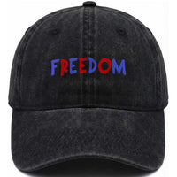 I'm Freedom Americana Matching Couple Washed Cotton Baseball Cap Funny Patriotic Red White and Blue 4th of July