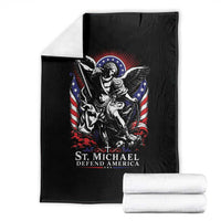 St Michael Defend America Archangel Graphic Throw Blanket Christian Faith Patriotic