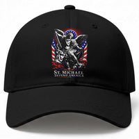 St Michael Defend America Archangel Graphic Baseball Cap Christian Faith Patriotic
