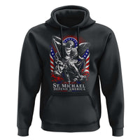St Michael Defend America Archangel Graphic Hoodie Christian Faith Patriotic
