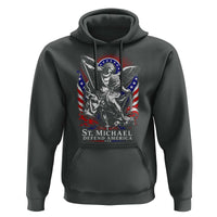 St Michael Defend America Archangel Graphic Hoodie Christian Faith Patriotic