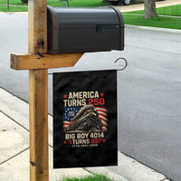 America Turns 250 Steam Locomotive Turns 85 Garden Flag Vintage Railroad Steam Engine 85th USA 250th Anniversary