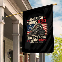 America Turns 250 Steam Locomotive Turns 85 Garden Flag Vintage Railroad Steam Engine 85th USA 250th Anniversary