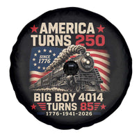 America Turns 250 Steam Locomotive Turns 85 Spare Tire Cover Vintage Railroad Steam Engine 85th USA 250th Anniversary