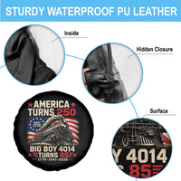 America Turns 250 Steam Locomotive Turns 85 Spare Tire Cover Vintage Railroad Steam Engine 85th USA 250th Anniversary