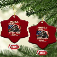 America Turns 250 Steam Locomotive Turns 85 Ceramic Ornament Vintage Railroad Steam Engine 85th USA 250th Anniversary