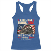 America Turns 250 Steam Locomotive Turns 85 Racerback Tank Top Vintage Railroad Steam Engine 85th USA 250th Anniversary