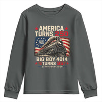 America Turns 250 Steam Locomotive Turns 85 Youth Sweatshirt Vintage Railroad Steam Engine 85th USA 250th Anniversary