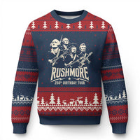 Rushmore 250th Birthday Tour Band Ugly Christmas Sweater Presidents Rock Concert Historical Collages