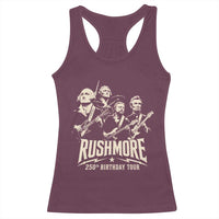 Rushmore 250th Birthday Tour Band Racerback Tank Top Presidents Rock Concert Historical Collages