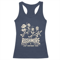 Rushmore 250th Birthday Tour Band Racerback Tank Top Presidents Rock Concert Historical Collages