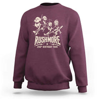 Rushmore 250th Birthday Tour Band Sweatshirt Presidents Rock Concert Historical Collages