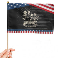 Rushmore 250th Birthday Tour Band Patriotic Handheld Flag Presidents Rock Concert Historical Collages