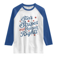 Stars and Stripes and Human Rights Raglan Shirt Progressive Patriotic Equality Modern Patriot