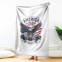 250 Years of Freedom Patriotic Eagle Throw Blanket One Nation Under God 1776-2026 250th Anniversary
