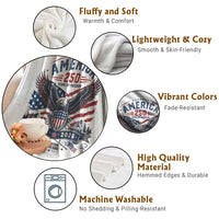 250 Years of Freedom Patriotic Eagle Throw Blanket One Nation Under God 1776-2026 250th Anniversary