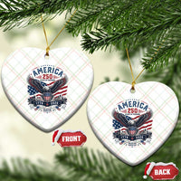 250 Years of Freedom Patriotic Eagle Ceramic Ornament One Nation Under God 1776-2026 250th Anniversary
