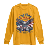 250 Years of Freedom Patriotic Eagle Long Sleeve Shirt One Nation Under God 1776-2026 250th Anniversary