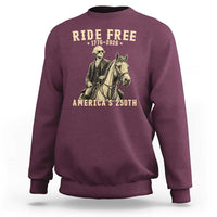 Ride Free 1776-2026 George Washington on Horseback Graphic Sweatshirt Vintage 250th Anniversary Semiquincentennial