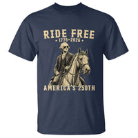 Ride Free 1776-2026 George Washington on Horseback Graphic T Shirt Vintage 250th Anniversary Semiquincentennial
