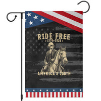 Ride Free 1776-2026 George Washington on Horseback Graphic Patriotic Garden Flag Vintage 250th Anniversary Semiquincentennial