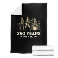 250 Years 1776-2026 Founding Fathers Rock Band Throw Blanket George Washington Benjamin Franklin Uncle Sam