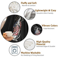 Patroness of the USA Virgin Mary Graphic Throw Blanket Patriotic American Flag Catholic Faith